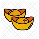 Gold Ingots Yuanbao Wealth Icon