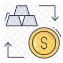 Gold Ingots Dollar Coin Icon