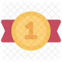 Gold Number One Crown Coin  Icon