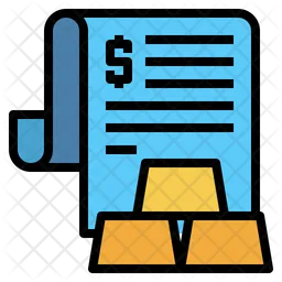 Gold Payment Receipt  Icon