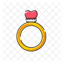 Gold ring with love diamond  Icon