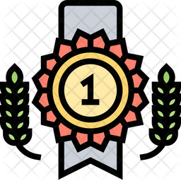 Gold Seal Award Icon - Download in Colored Outline Style