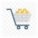 Gold Shopping Trolley Icon