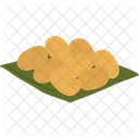 Golden Jackfruit Seeds Thai Dessert Food Icon