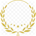Golden laurel wreath round stamp frame  Icon