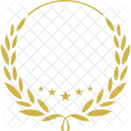 Golden laurel wreath round stamp frame  Icon