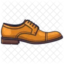 Golden Leather Derby Shoes  Icon