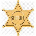 Golden Sheriff Star Badge  Icon