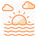 Beach Clouds Ocean Icon