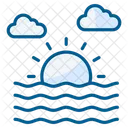 Beach Clouds Ocean Icon