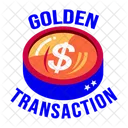 Golden Transaction Dollar Coin Icon