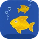 Gold Fische Atmen Symbol