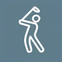 Golf Player Playing Icon