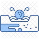 Golf Ball Hole In One Water Icon