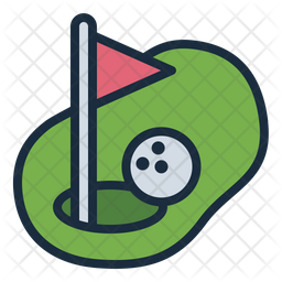 Golf Course Icon - Download in Colored Outline Style