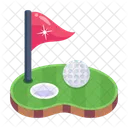 Golf Ground Golf Flag Golf Game Icon