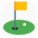 Pelota Bandera Golf Icono