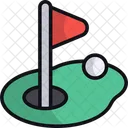 Golf Pelota De Golf Bandera Icono