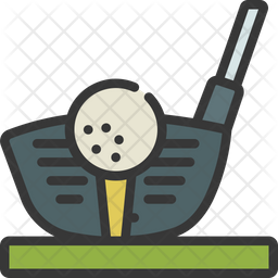 Golf Putter Icon - Download in Colored Outline Style