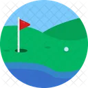 Golf Kurs Flagge Symbol