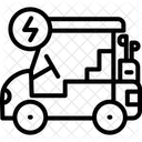 Golfwagen Elektro Golfwagen Umweltfreundliches Golf Symbol