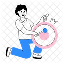 Gongspieler Glockner Musiker Symbol