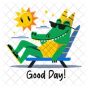 Good Day Crocodile Relaxing Icon