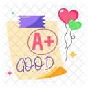 Good Grade A Grade Marks Sheet Icon