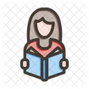 Female Book Learning Icon