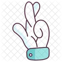 Good Luck Finger Cross Wish Good Gesture Icon