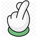 Good Luck Crossed Finger Hand Gesture Icon