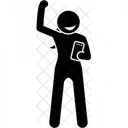 Woman Using Smartphone Icon