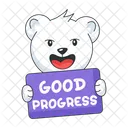 Good Progress Working Bear Happy Bear Icône