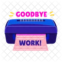 Goodbye Work Shredder Stationery Icon