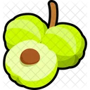 Gooseberry With Half Cut Gooseberry Fruit Icon