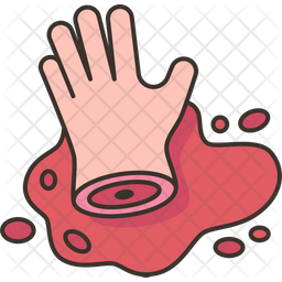 Gore Hand Icon - Download in Colored Outline Style