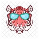 Gorgeous Tiger in Big Spectacles  Icon