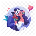 Gothic Couple Romantic Kissing Icon