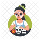 Gothic Girl Calavera Makeup Character Icon