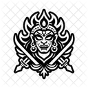 Gottin Schwert Portrat Waffe Symbol