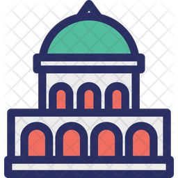 Government Building Icon - Download in Colored Outline Style