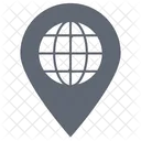 Globe Map Pin Location Icon
