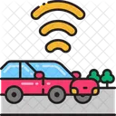 Gps Connected Car Connected Internet Icon