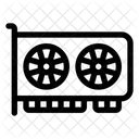 Line Graphical Processing Unit Gpu Video Icon