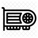 Line Graphical Processing Unit Gpu Video Icon