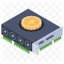 GPU マイニング ビットコイン、GPU ビデオ カード、ビデオ アクセラレータ アイコン