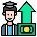 Gradated Salary Graph Gradated Salary Education Icon