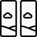 Grade De Duas Imagens Verticais Ícone