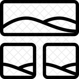 Grade de imagem horizontal superior  Ícone