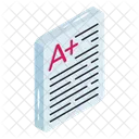 Grade Sheet A Grade Result Sheet Icon